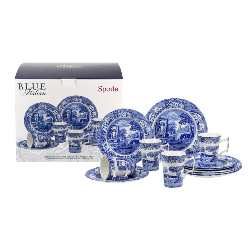 Classic Blue Italian - 12 Piece Dinnerware Set, Service for 4