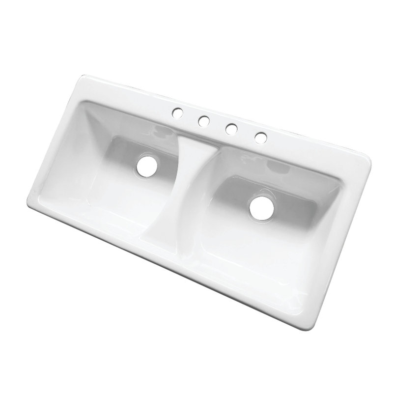 Gourmetier 43" L x 22" W Double Basin Drop-In Kitchen Sink
