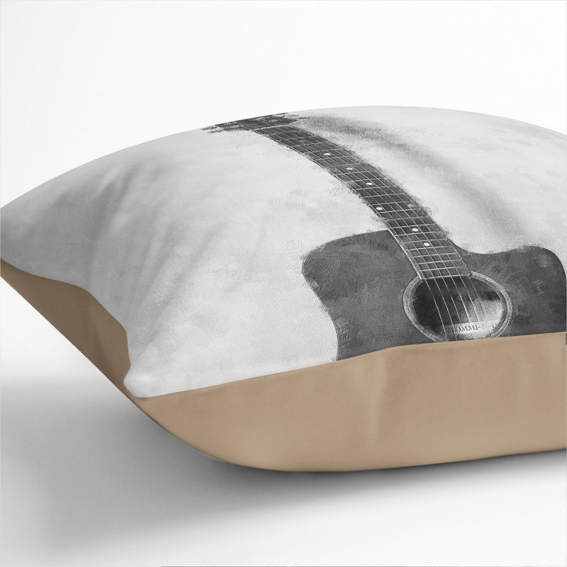 Acoustic Guitar Vol.2 Square Throw Cushion, Stone, 40cm H x 40cm W x 15cm D