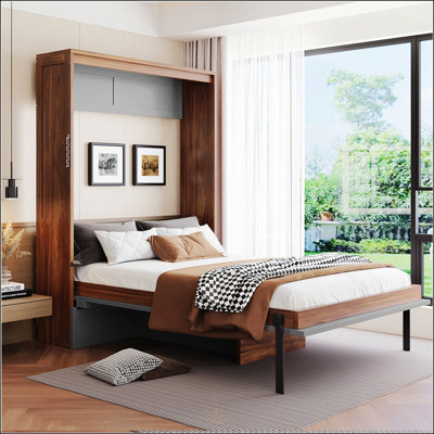 Lit escamotable double avec bureau pliable