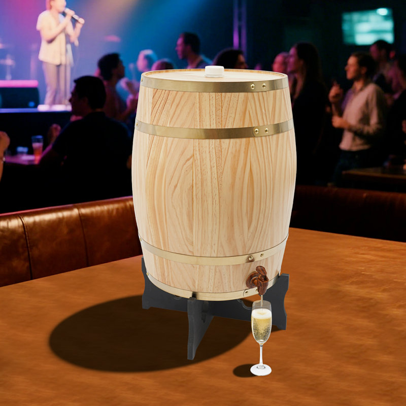 Distributeur de boissons vertical 7,93 gallons, Bois naturel
