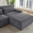 Veyra  L-Shape Modern Chenille Oversized Sectional Sofa with Tufted Design and Comfy Sleeper-118805565-118805567