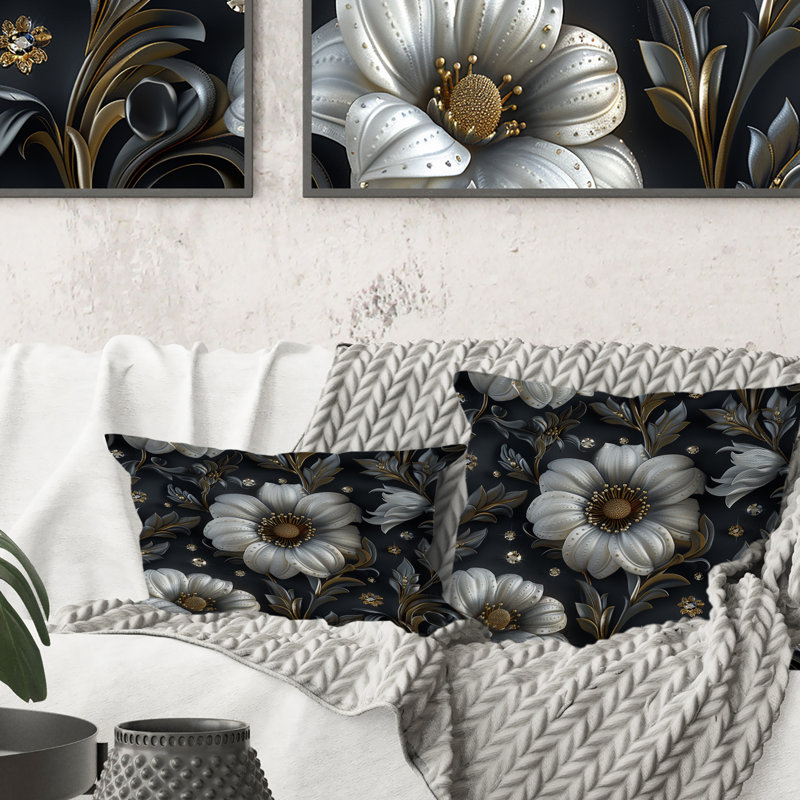 Coussin Sparkling Flower Glam III - Glam, H 18 po x H 18 po