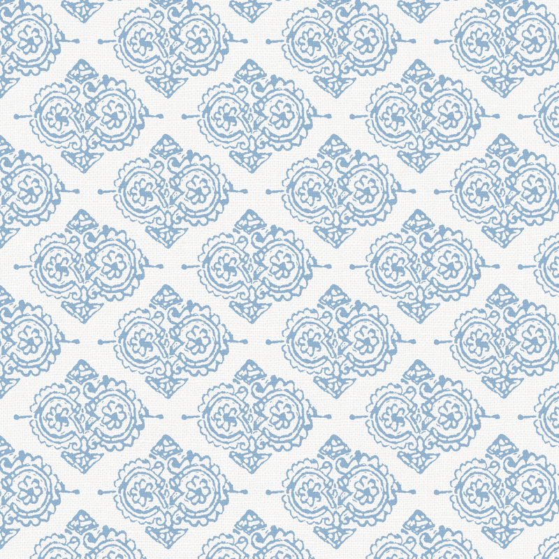 Shona Bed, Twin, Jr Issa Light Indigo Geometric Linen
