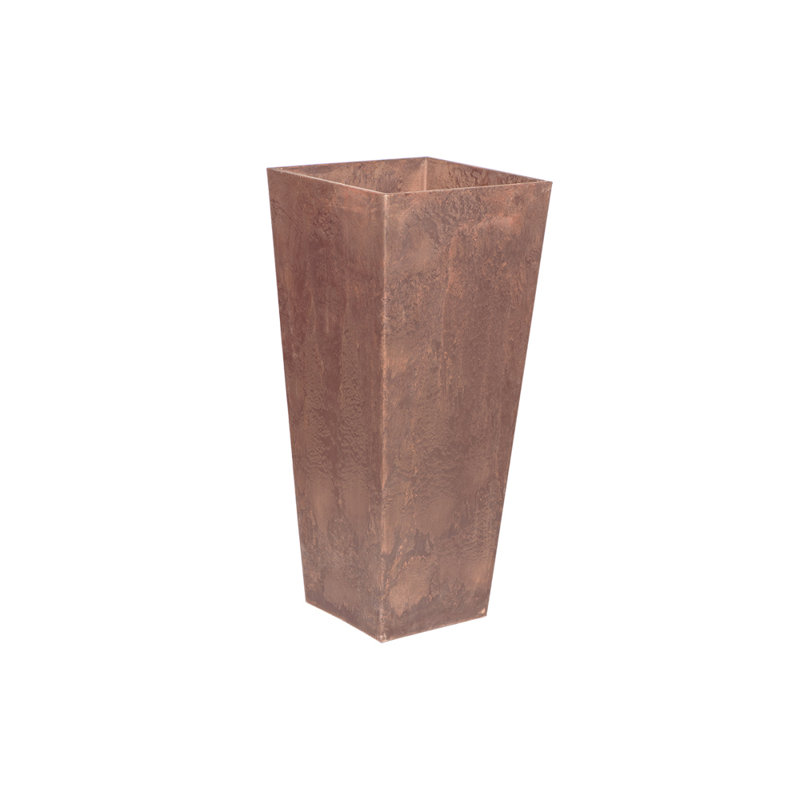 Sewickly Pot Planter, Rust, 19.5" H x 10.25" W x 10.25" D