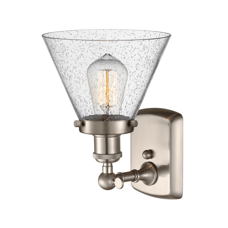 Applique murale 1 lumière 8 po Ballston Urban Cone, Grainé, Nickel satiné brossé, DEL