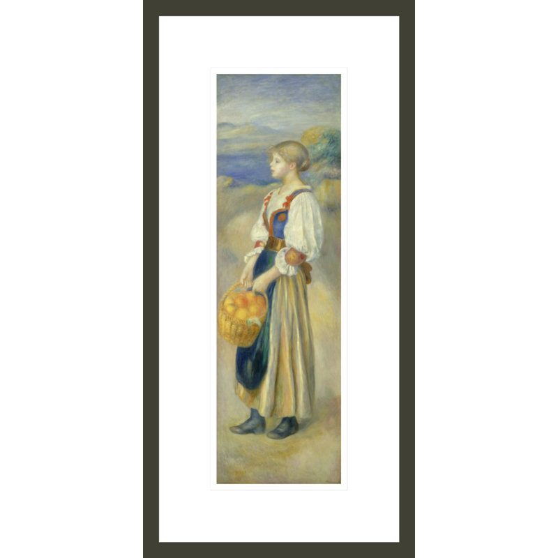 «Girl with a Basket» (La Marchande d'oranges), Pierre-Auguste Renoir, impression giclée encadrée, H 21,75 po x l 10,61 po