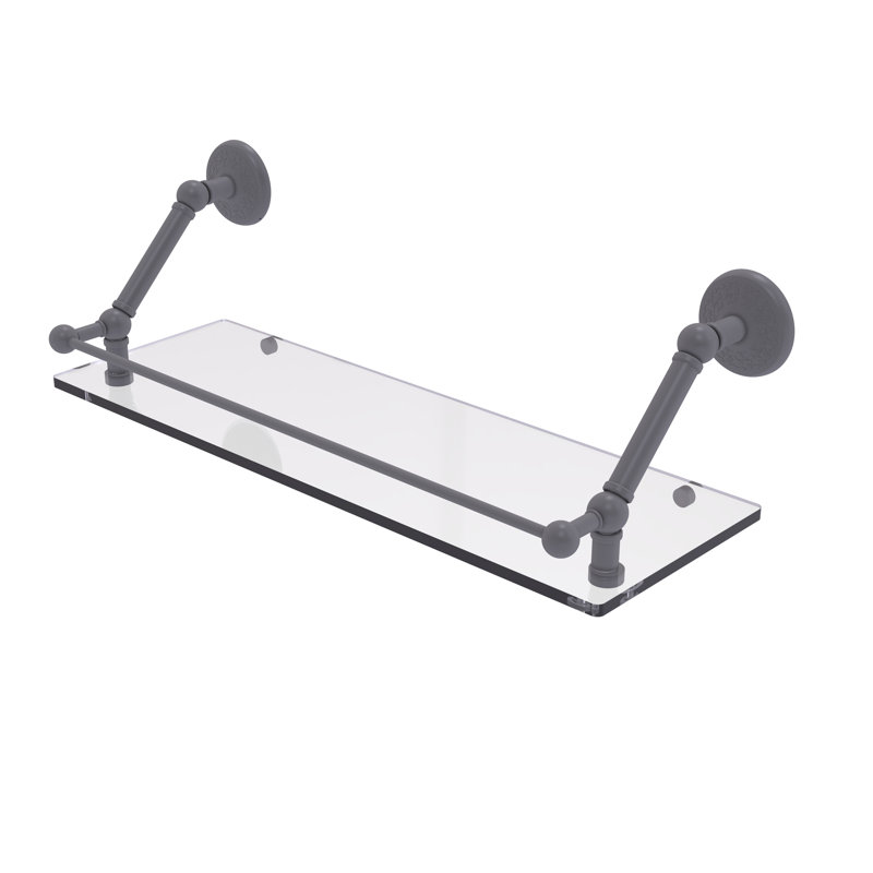 Tablette flottante avec barre de galerie Marchmont, Gris mat, H 8 po x l 24 po x P 8,6 po