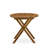 3 Piece Outdoor Conversation Bistro Set Contains a Round Acacia Wood Coffee Table and 2 Folding Adjustable Arm Chairs, Natural Oil