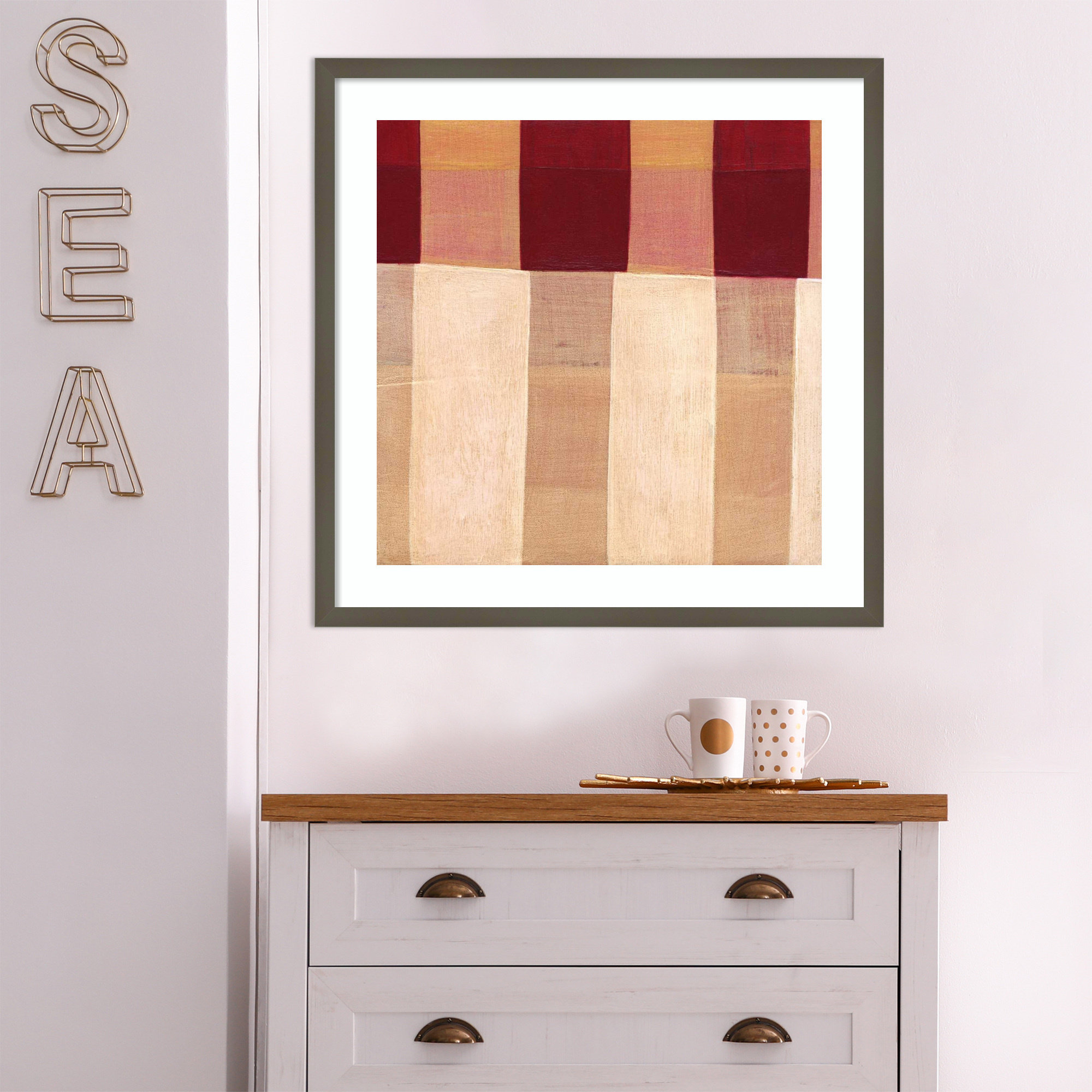 Broken Stripes 1 by Laura Nugent, Black, 25" H x 25" W x 1" D