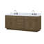 Meuble-lavabo double blanc 84 po X P 22 po D, dessus en marbre de Carrare et ensemble de robinet-117825180