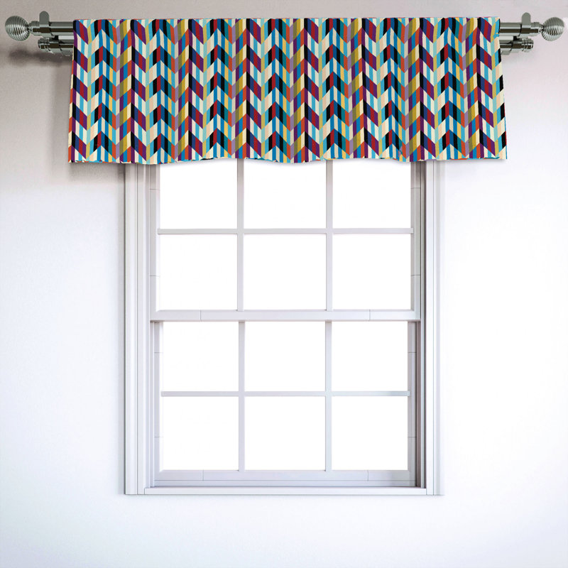 Sateen Chevron Ruffled Window Valance