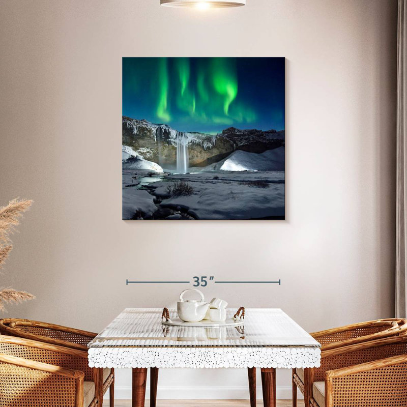 Alvord Aurora Over Skogafoss Waterfall