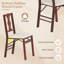 Ensemble de 4 chaises de salle à manger pliantes avec coussin d'assise rembourré en bois d'hévéa-575992895