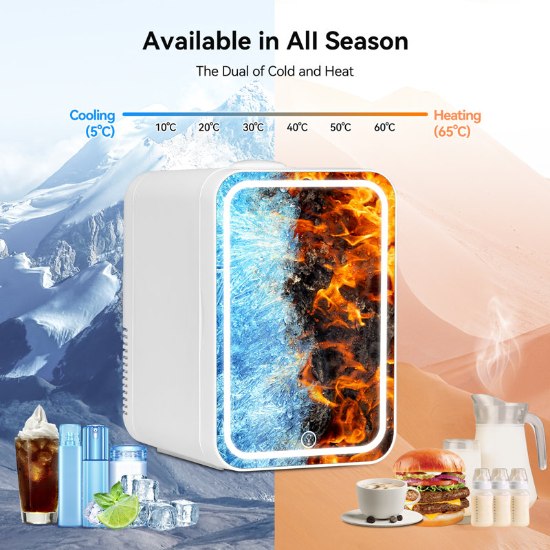 PULUOMIS Mini Fridge 8L Countertop Mini Fridge with Freezer