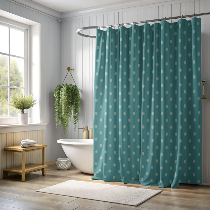 Rideau de douche standard 1 pièce Retro Color Harmony, H 74 po x l 71 po