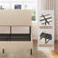Lit plateforme très grand, cadre de lit en métal avec station de charge, aucun sommier nécessaire (beige), silencieux, facile à assembler.