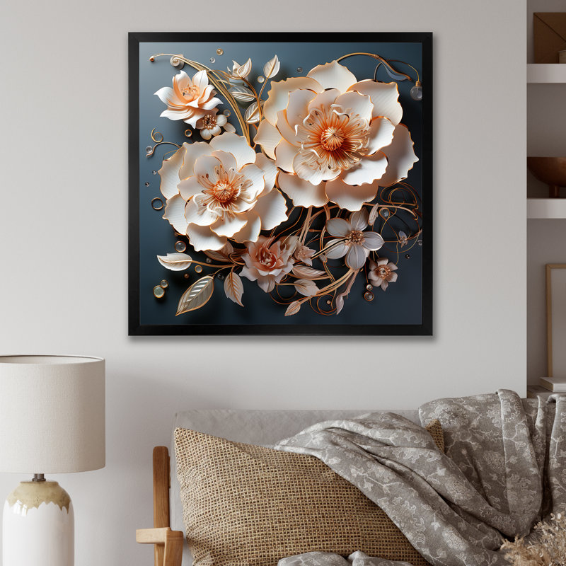 Modern Modern Roses Transparent Romance sur toile, H 36 po x l 36 po x P 1,5 po, Cadre simple noir