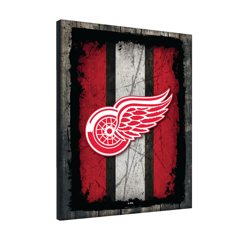 Art sur toile NHL Logo, Red Wings de Detroit, H 20 po x l 15 po x P 1 po