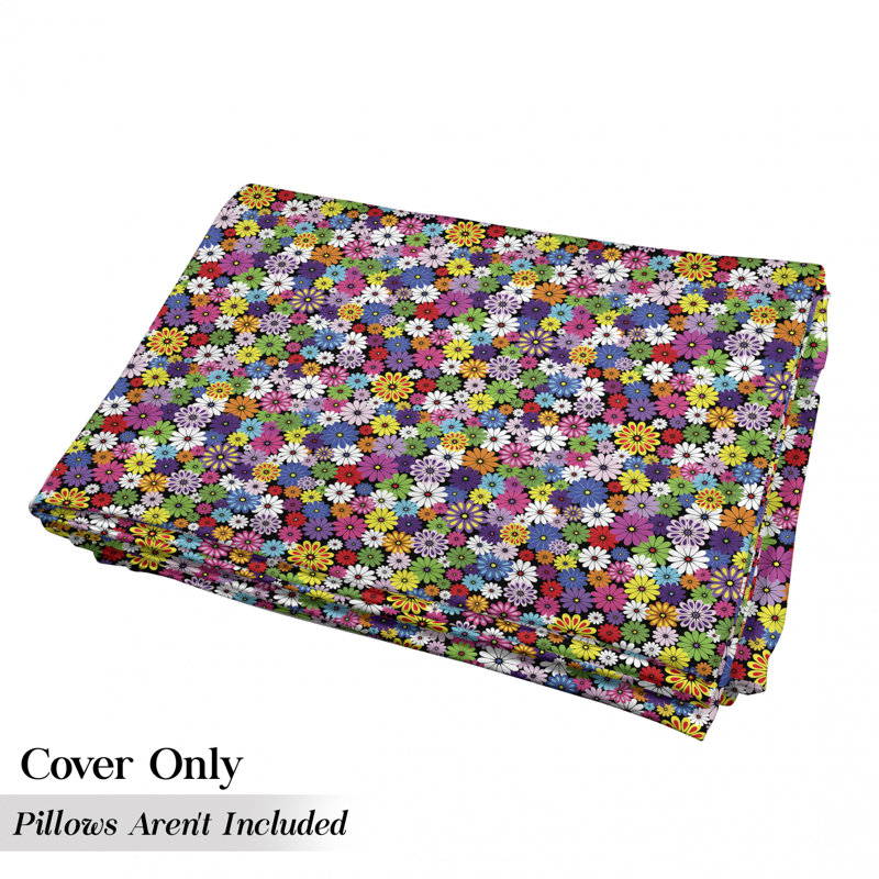 Housse de coussin d'extérieur à motif floral fleurs et marguerites, H 2 po x l 36 po x P 88 po