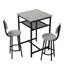 Table de bar, équipée de 2 tabourets de bar, avec dossier et cloison