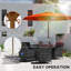 Outsunny 3 m Garden Parasol Pulley Operated Patio Umbrella-1602642787