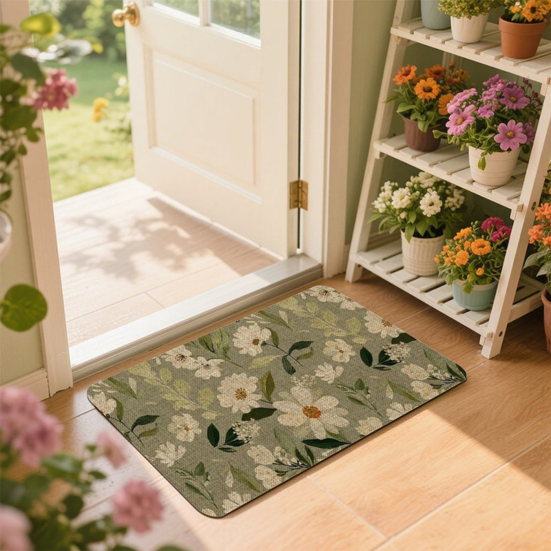 Tapis vert à motif de porte Minimalist, 24 x 36 po, vert sauge