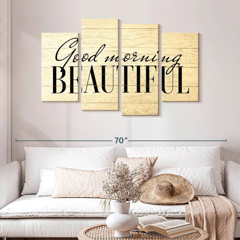 Tergel Good Morning, belle typographie, H 32 po x l 52 po