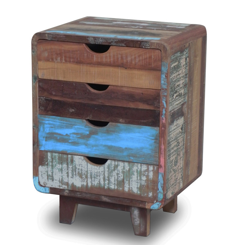 Paquette 50cm W Solid Wood Bedside Table