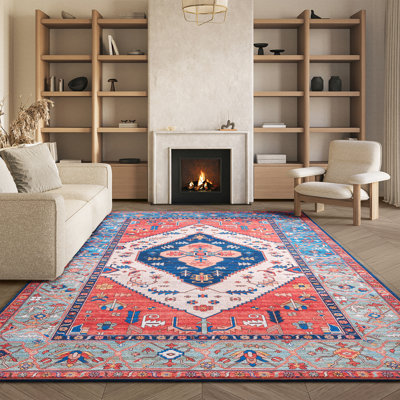 Tapis 133 rouille / bleu 133