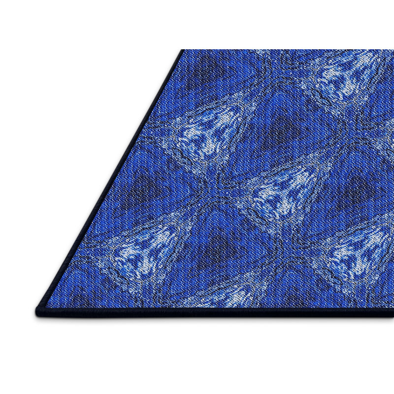Tapis de zone bleue à motifs, Rectangle 3 pi x 5 pi