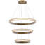43.75" Modern Urban Bronze 3-Tier Glass Ring LED Chandelier with Dimmable 3CCT Lighting-193455477-193455478