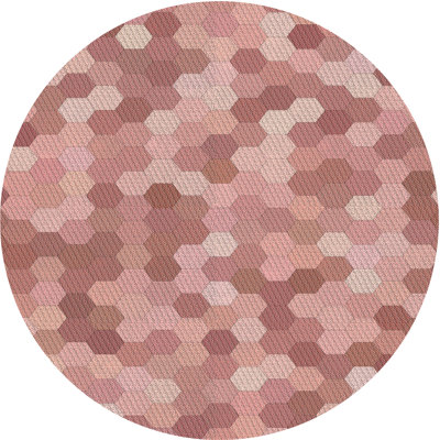 Tapis brun à motifs/zone rose pâle