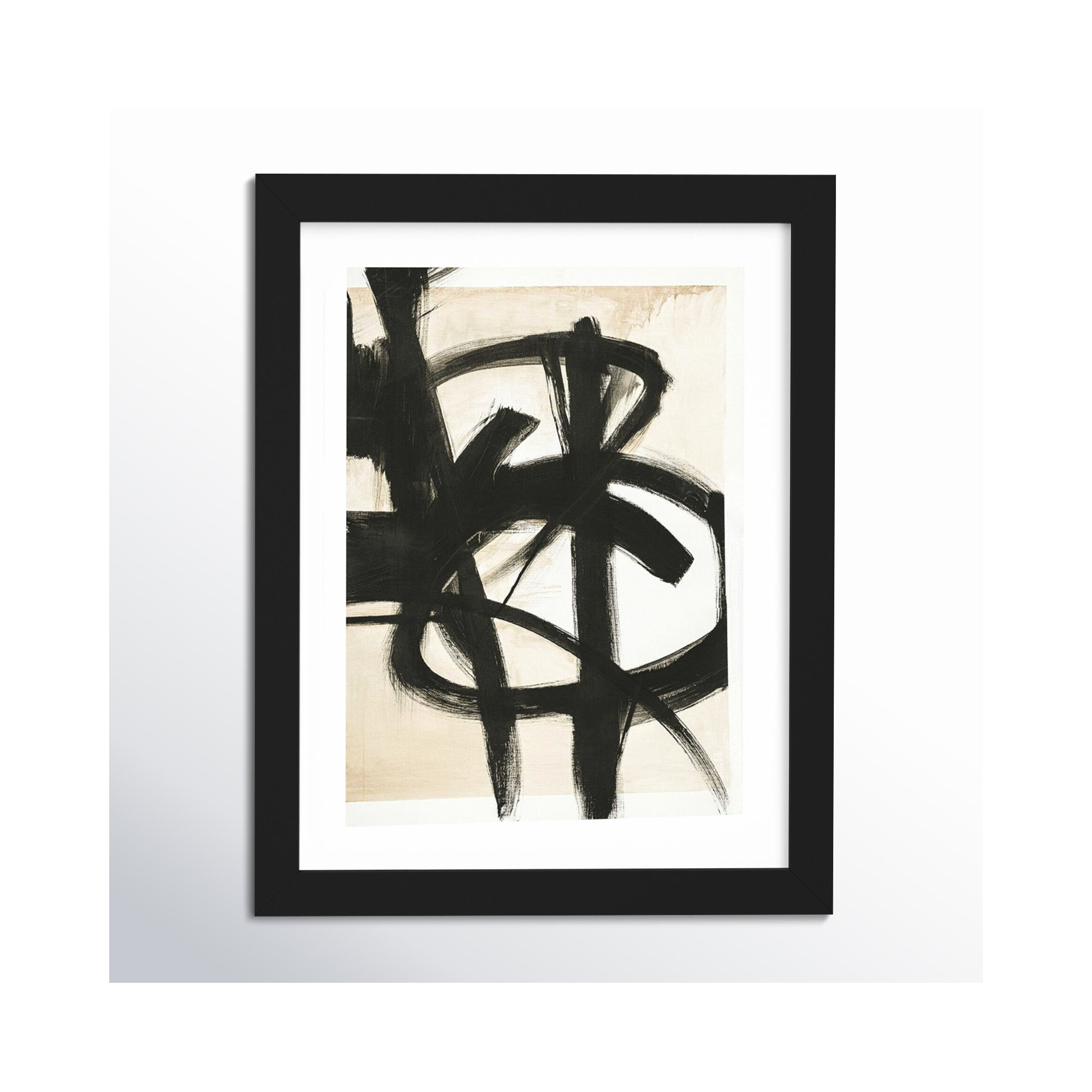 Graphical Shapes 7 by Design Fabrikken, 14.12" H x 11.12" W x 0.88" D, Black Framed Paper