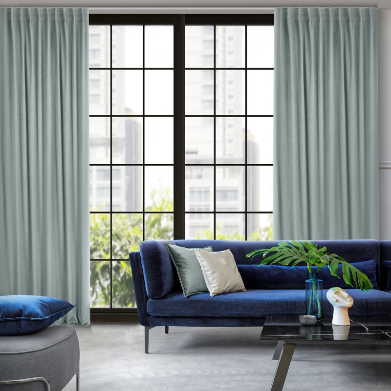 Odoaker Semi Sheer Curtains Single Panel, Grey