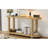 U_style modern minimalist ash veneer entryway table with streamlined desktop, perfect for study, hallway, and foyer