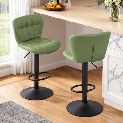 Tabouret de bar rembourré à hauteur réglable Mid-Century