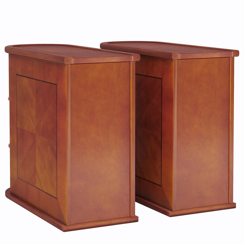 Wood End Table Set, 3-Drawer, No Assembly Required, Set of 2, Brown