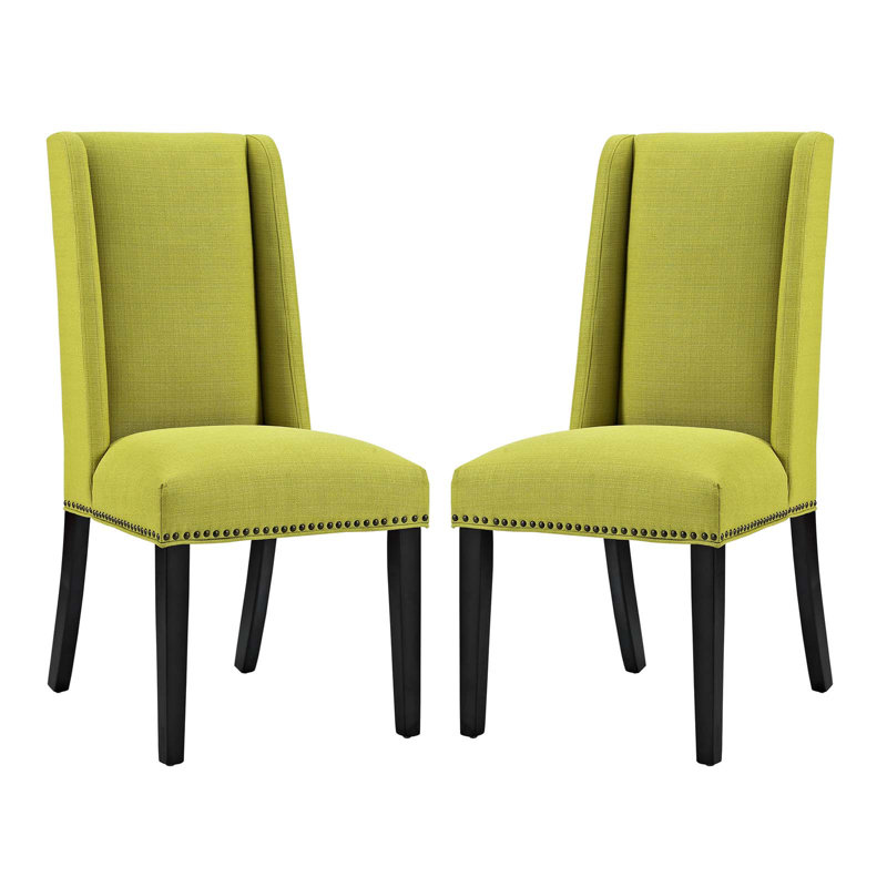 Baron Fabric Upholstered Dining Chairs (Set of 2) by Modway, Wheatgrass
