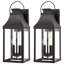 Applique murale d'extérieur noire à 2 lumières - H 20,2 po, câblée, ampoules E12 non incluses (ensemble de 2)-133059591-133059592