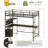 Loft Bed with Desk, Metal Twin Loft Bed Frame with Charging Station / LED/ Drawers-1641704411
