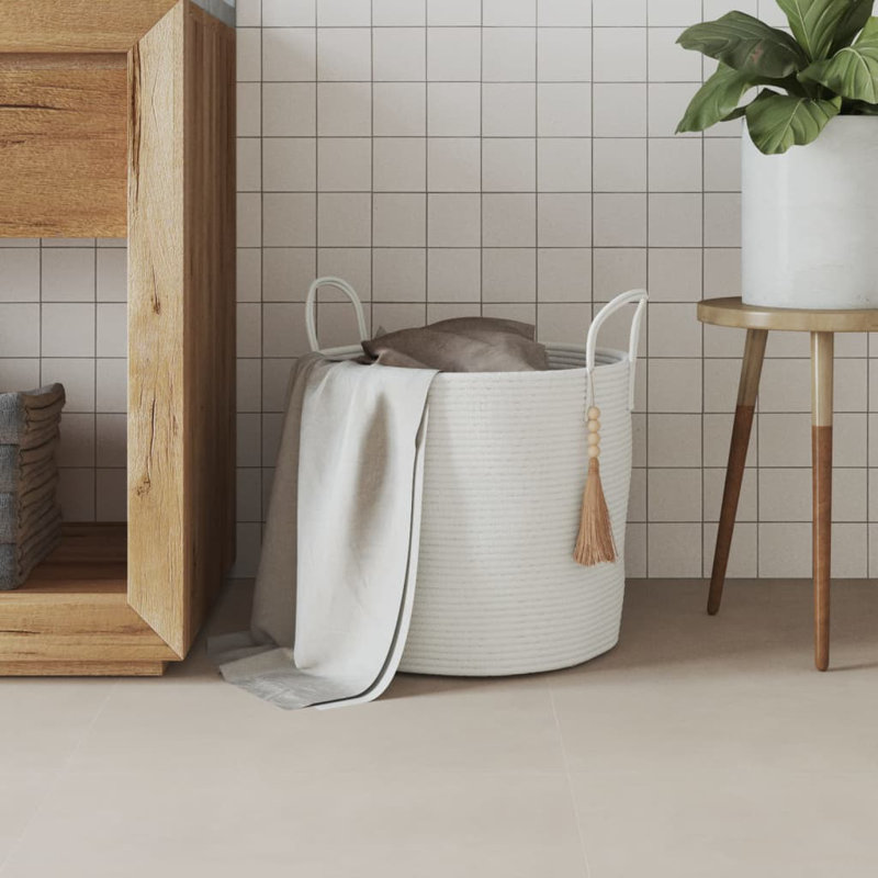 House Of Hampton Fabric Decorative Basket, White