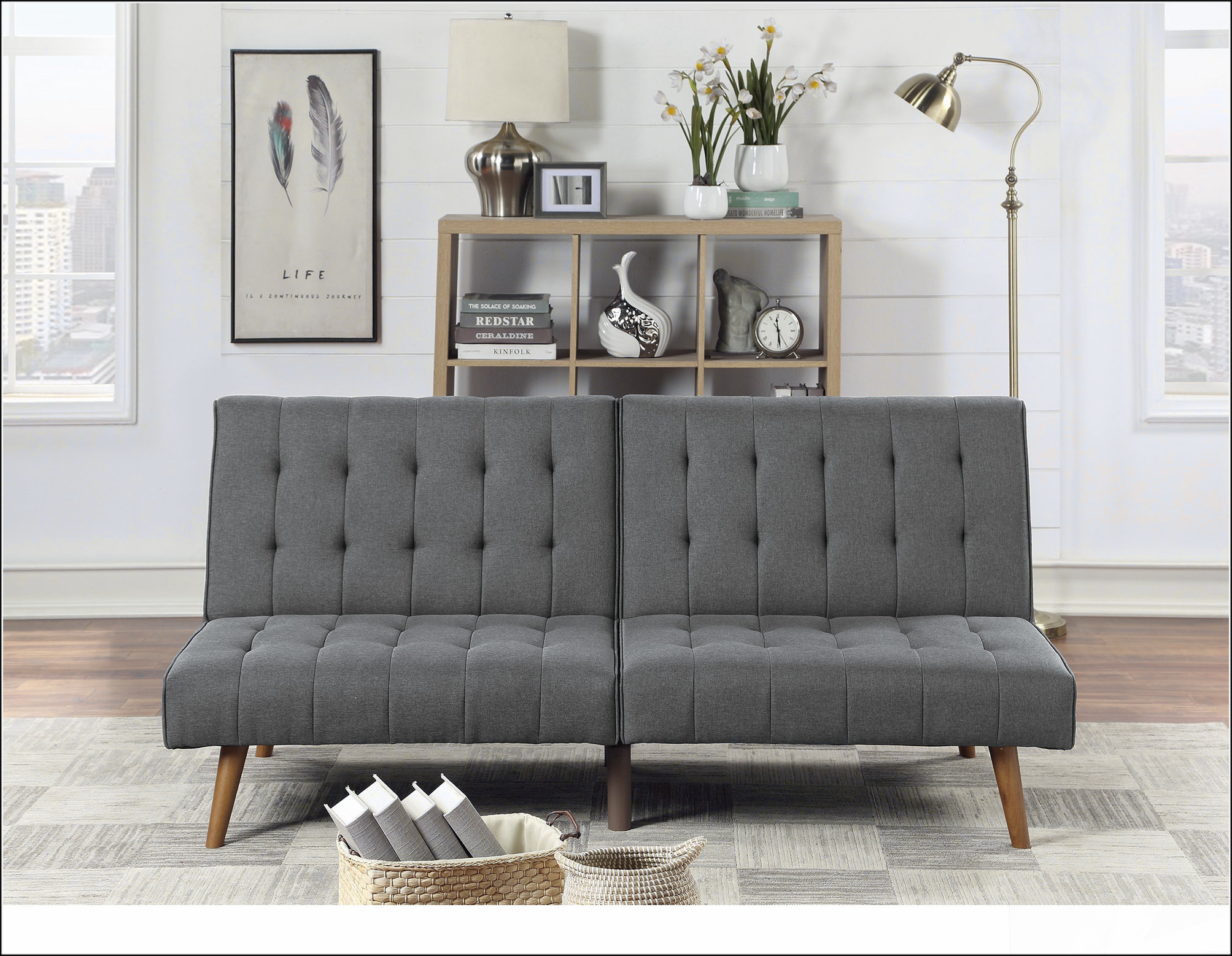 George Oliver Sofa 1Pc Set Couch Polyfiber Plush Tufted Cushion Sofa ...