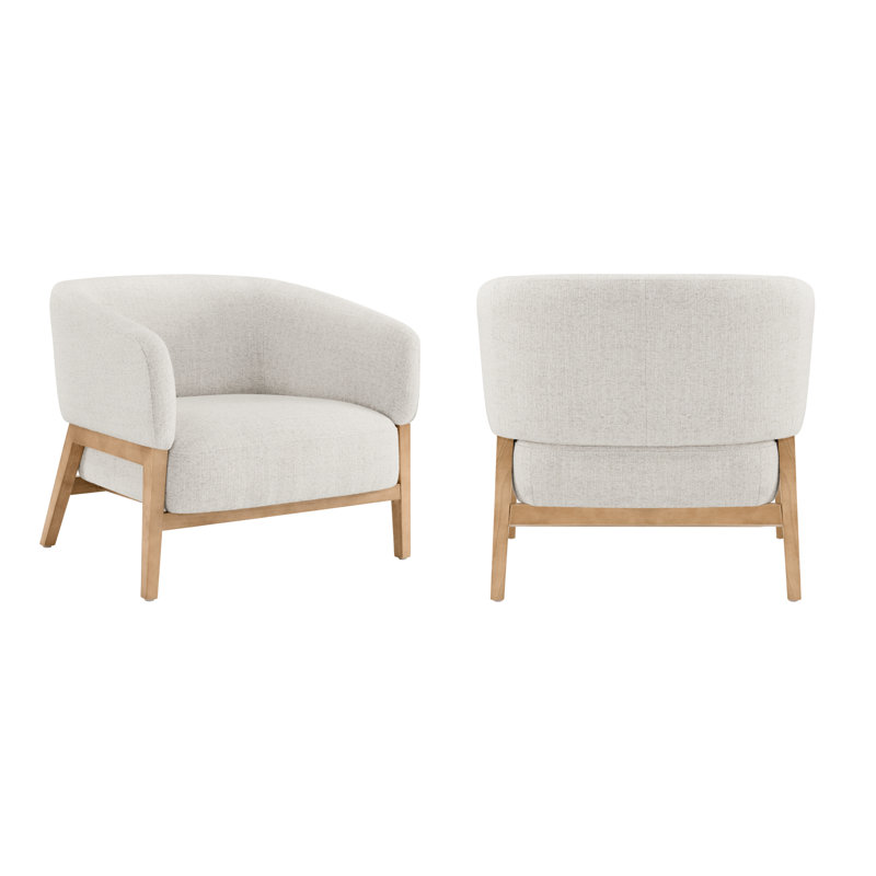 Fauteuil d'appoint pivotant rembourré Meraki, Blé