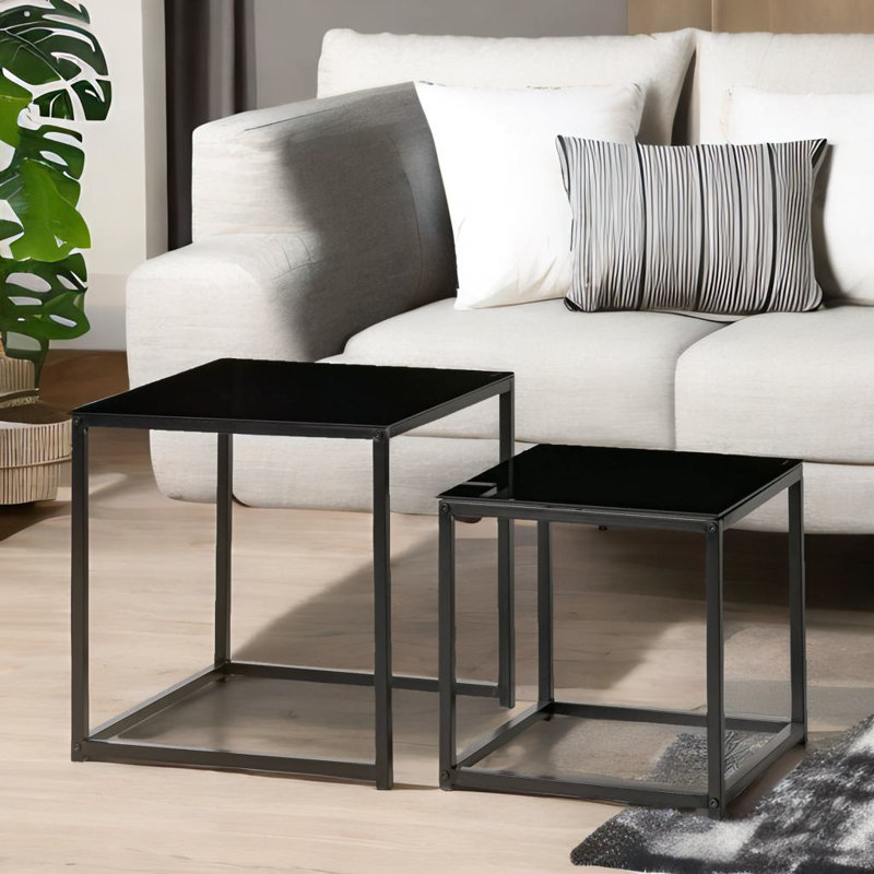 Andrie 2PC Nesting Tables Living Room Furniture