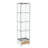 Modern Glass Display Cabinet With Drawer, Quick-Assembly LED Lighted Tempered Glass Bookshelf For Living Room And Bedroom-873973932
