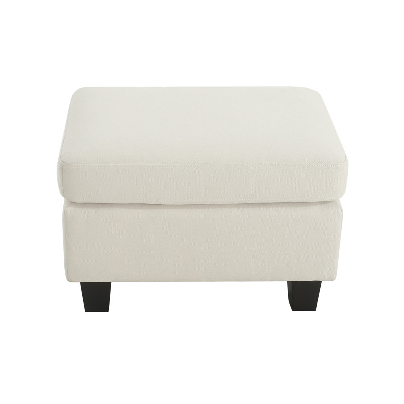Repose-pieds contemporain rembourré avec pieds en bois de bouleau - Pièce décorative polyvalente pour repose-pieds, sièges supplémentaires ou décor