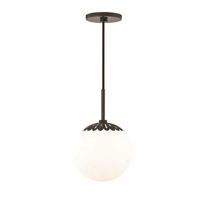 Bagimont 1 - Light Single Globe Pendant, Old Bronze, 12.25" H x 8" W x 8" D