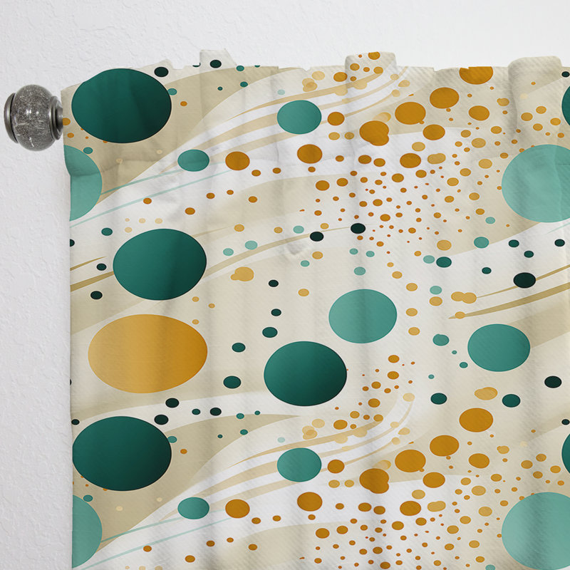 Multicolor Mid Century Pattern On Beige I - Midcentury Geometric Room Darkening Curtain - 1 Panels, 52" W x 90" L