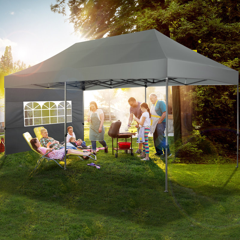 Auvent 10 po x 20 po avec 6 parois latérales, Gris